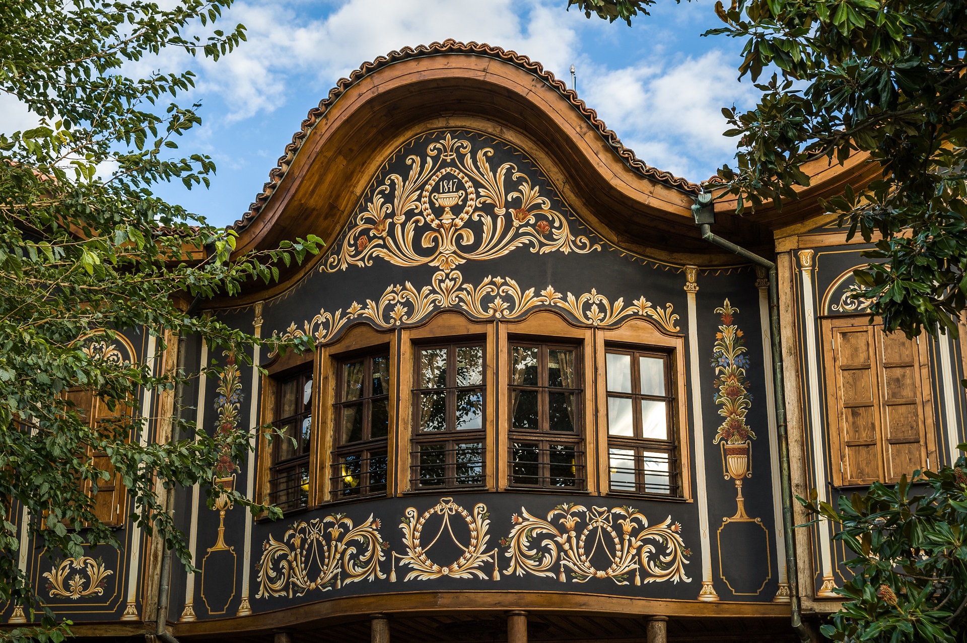 een van de vele kleurrijke huizen van Plovdiv